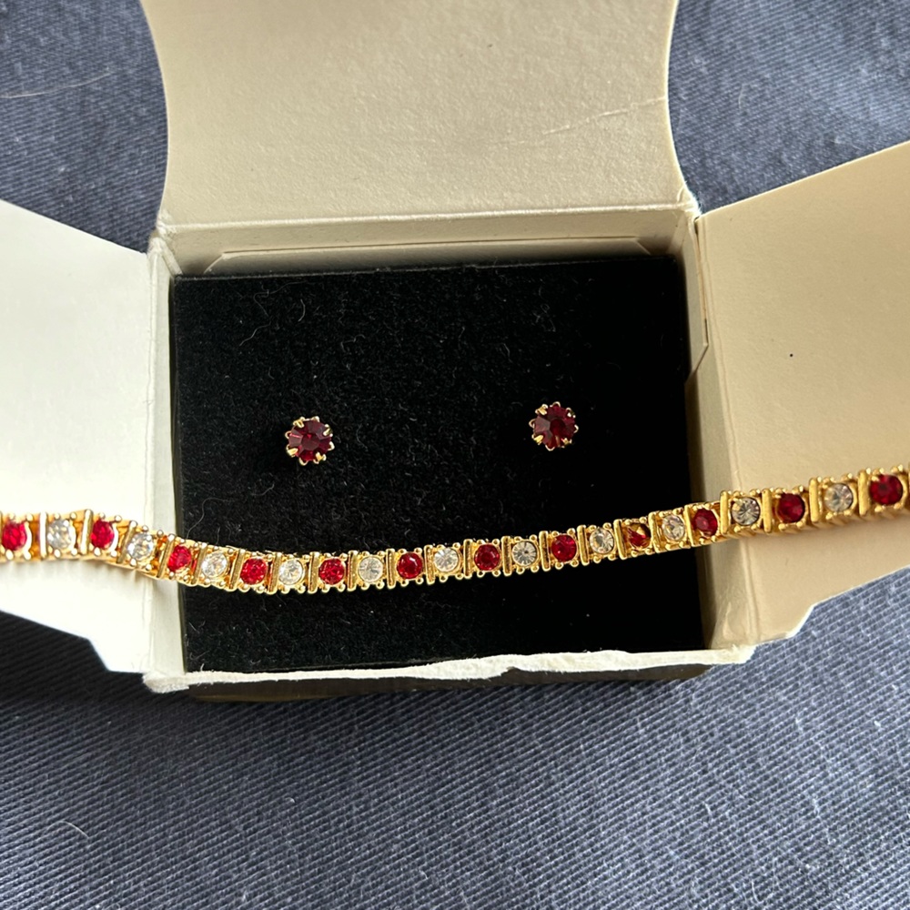 Vintage Avon ruby tennis bracelet